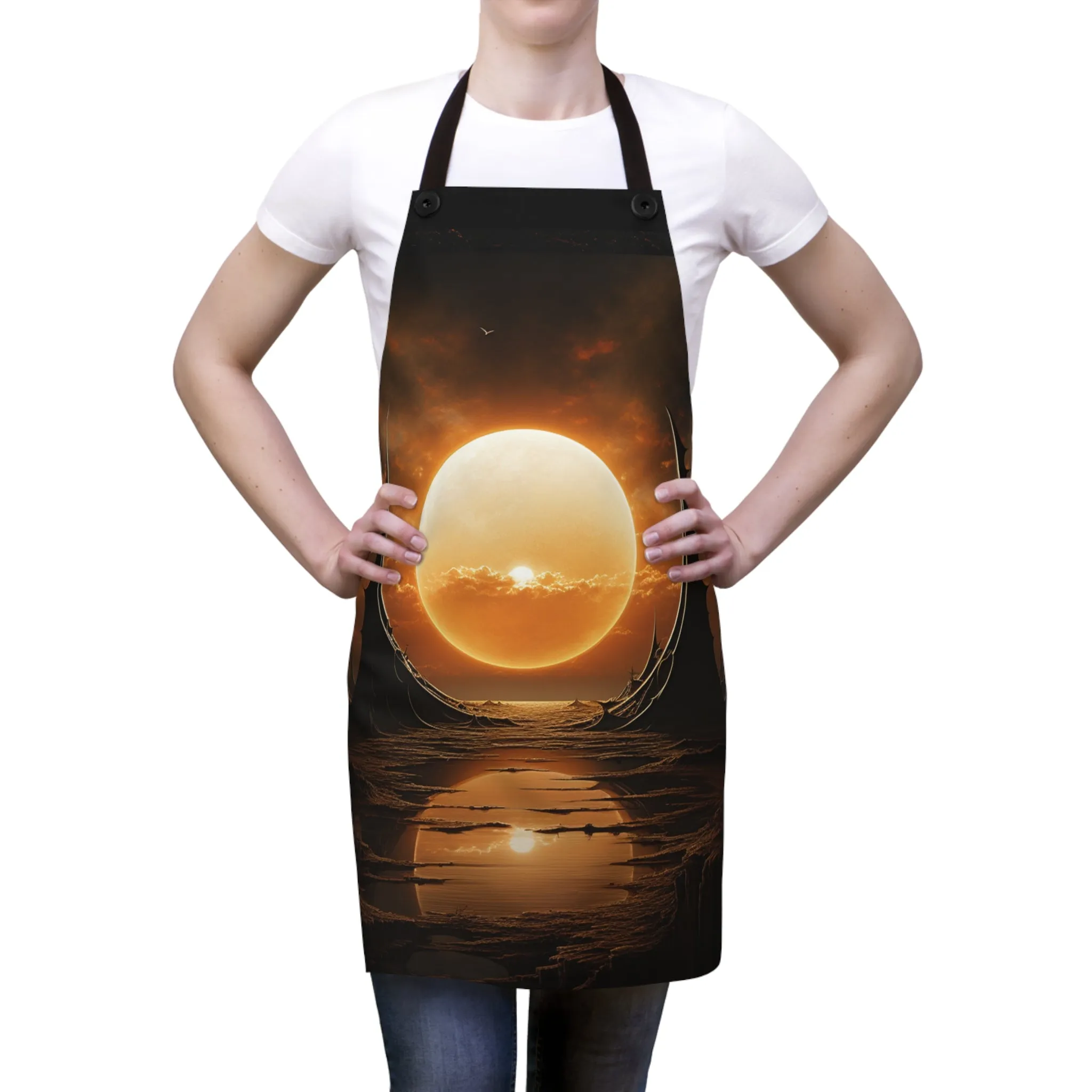 Magical Eye of Sauron Eclipse Apron for Lord of the Rings Fans, Stunning Eye of Sauron Eclipse Apron Perfect for Tolkien Enthusiasts Apron