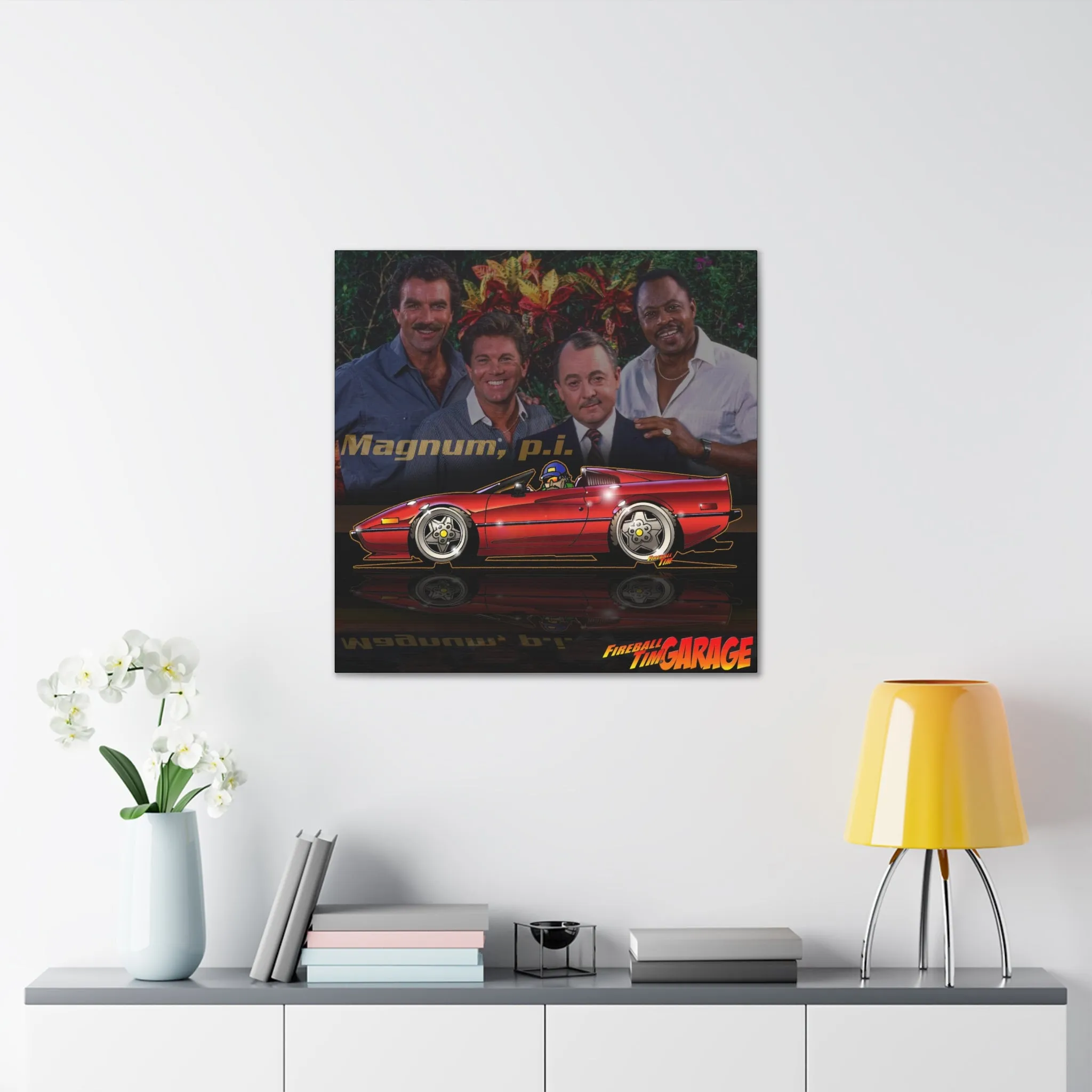 MAGNUM PI FERRARI 308 GTS Concept Art Canvas MASTERPRINT