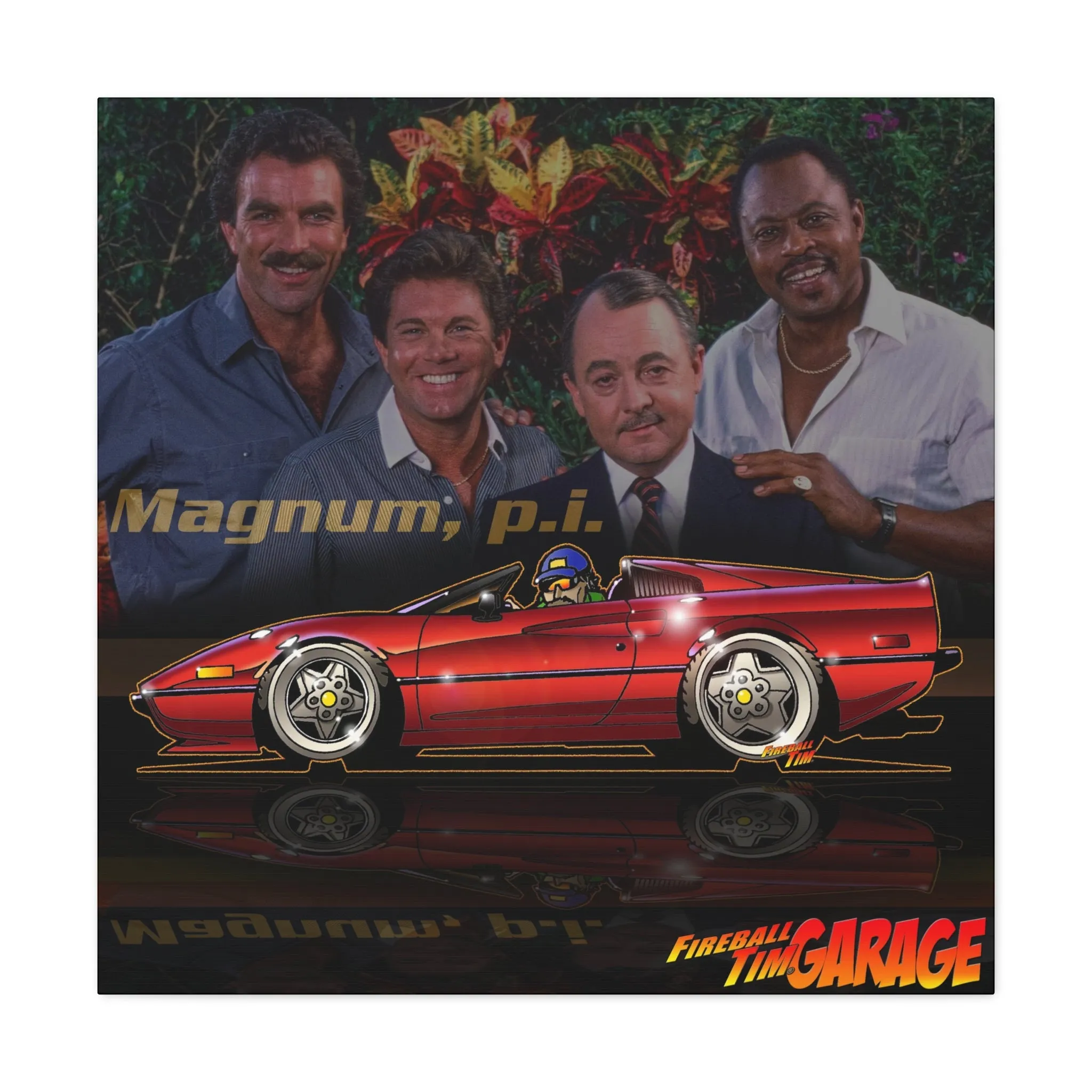 MAGNUM PI FERRARI 308 GTS Concept Art Canvas MASTERPRINT