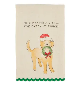 Making A List Xmas Pet RicRac Towel