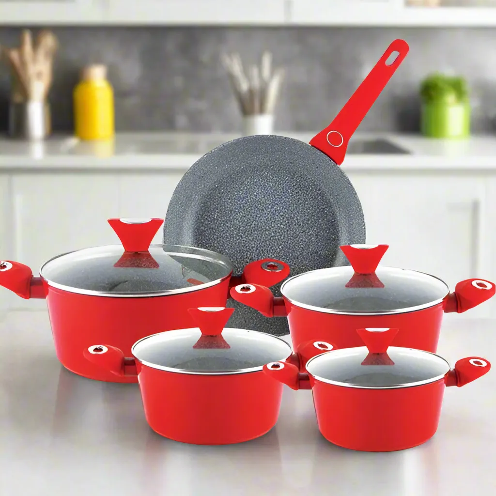 Marble Coated Cookware Set 9 PCS