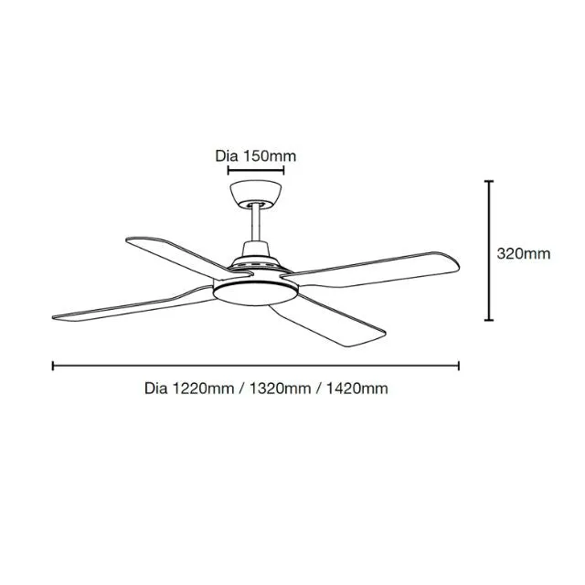 Martec Discovery II 1320mm Ceiling Fan White