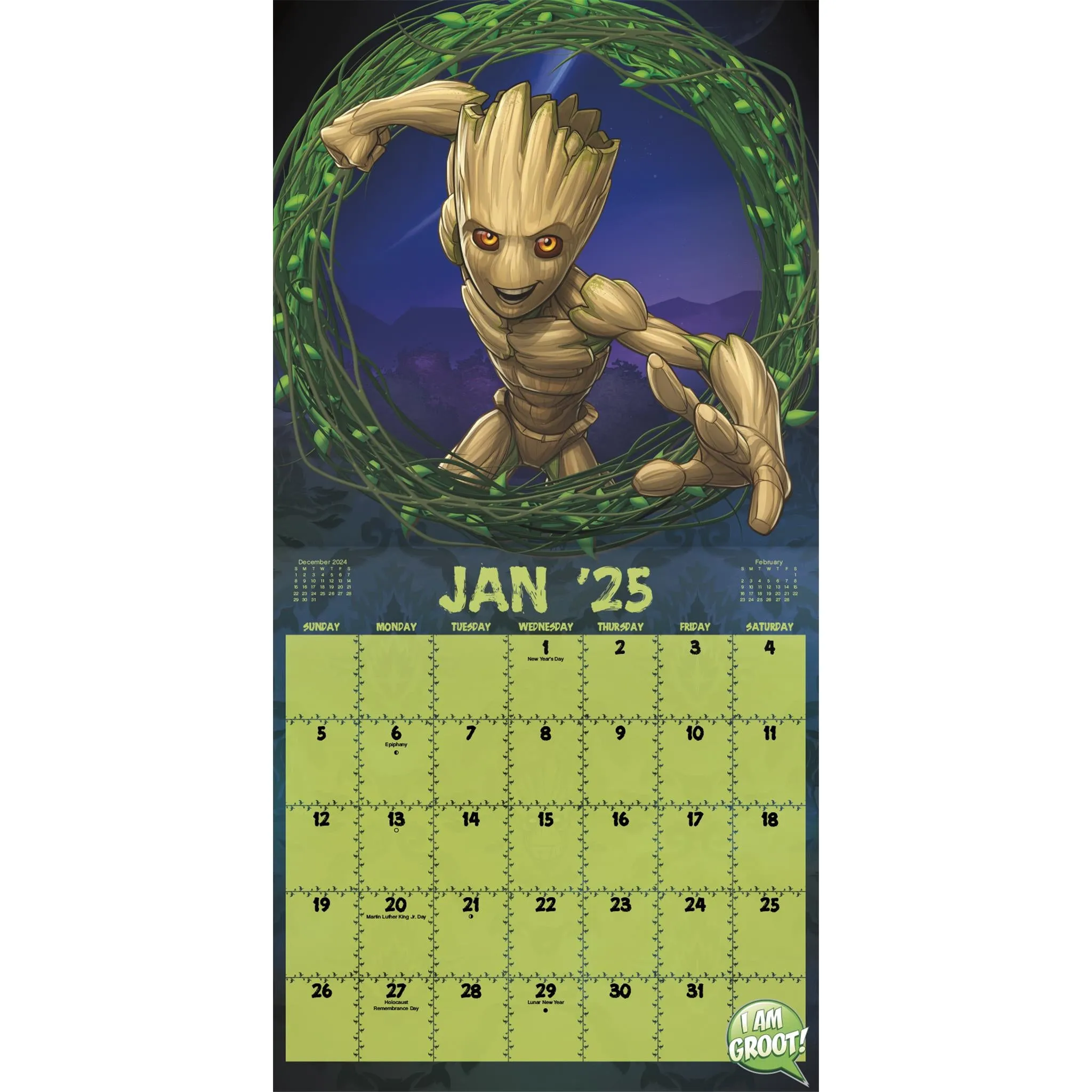 Marvel Groot Wall 2025 Calendar - Online Exclusive