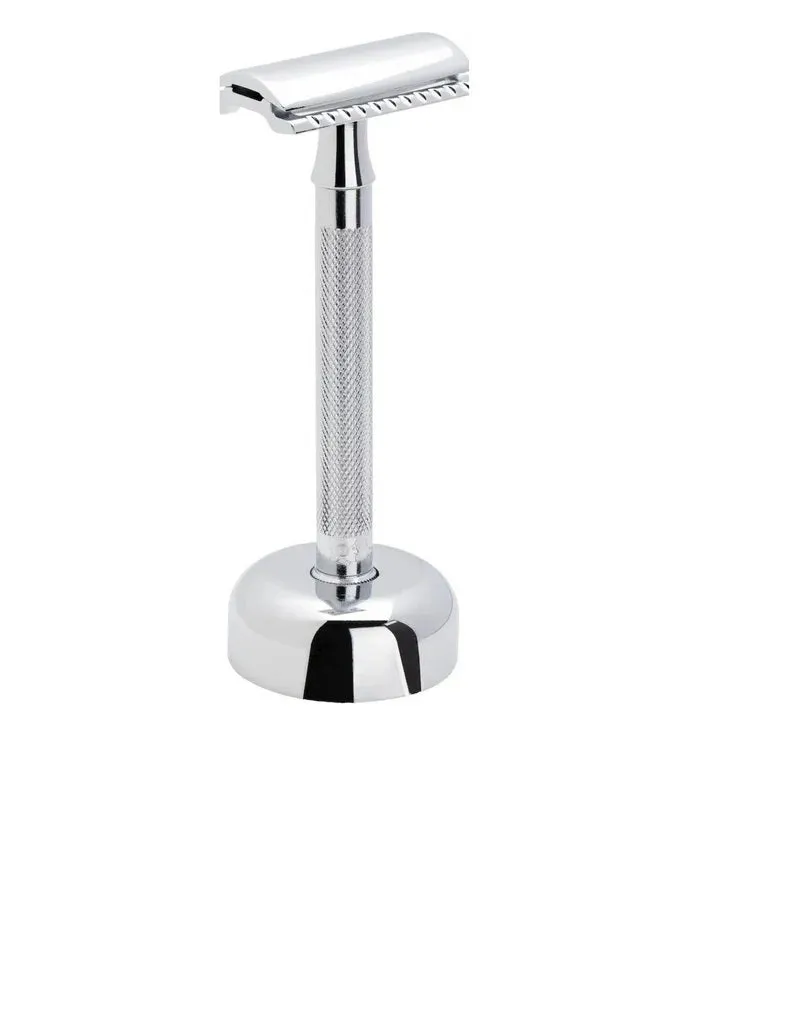 Merkur - 24C Extra Long Handle Safety Razor and Stand, Bright Chrome