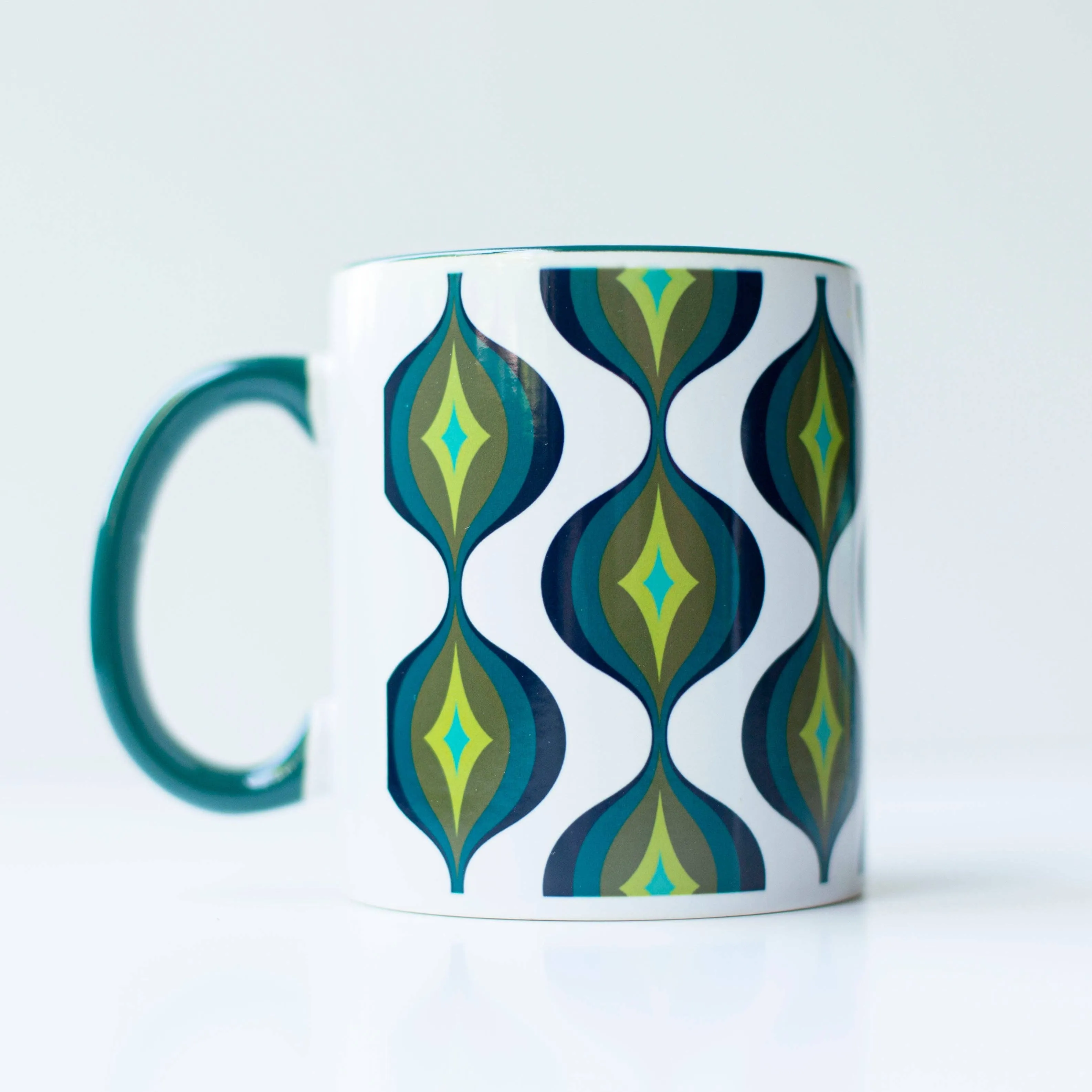 Mid Century Diamond Waves Coffee Mug