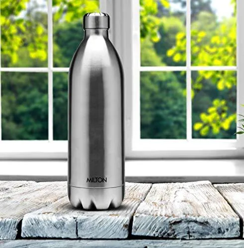 Milton Thermosteel Duo DLX 1800 Stainless Steel Water Bottle, 1.8 Liters, Silver