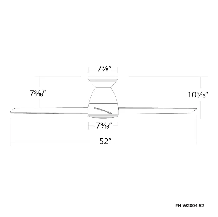 Modern Forms Fans Tip-Top 52" Three Blade Flush Mount Ceiling Fan FH-W2004-52L