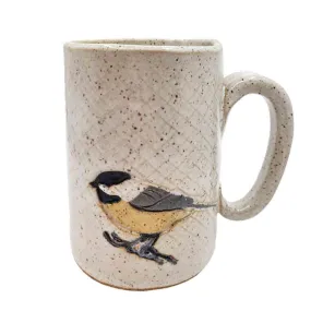 Mug - 16oz - Chickadee Patterned Ceramic Mug  by White Squirrel Clayworks