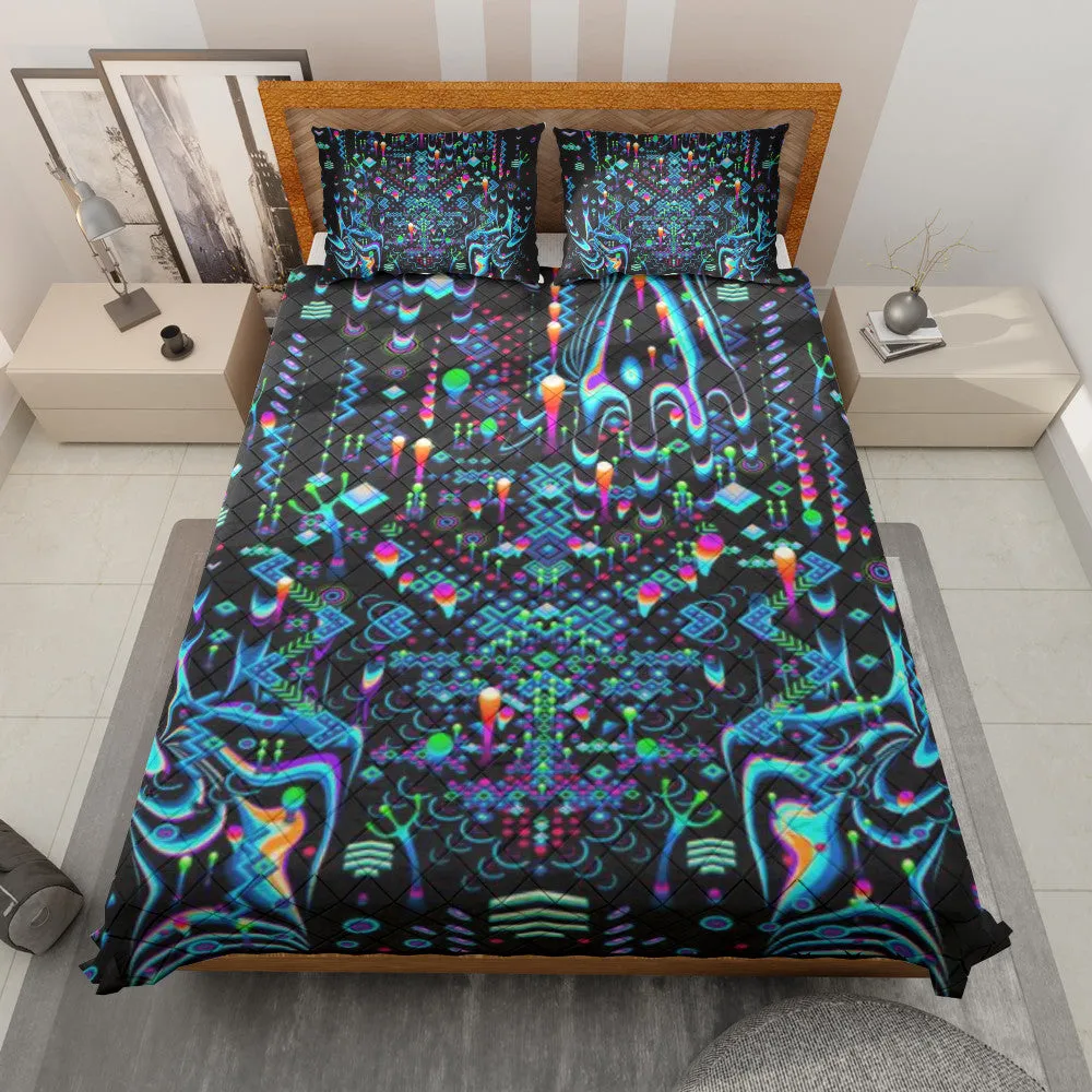 Mystic Move Cyan Quilt Bedding Set | TAS Visuals