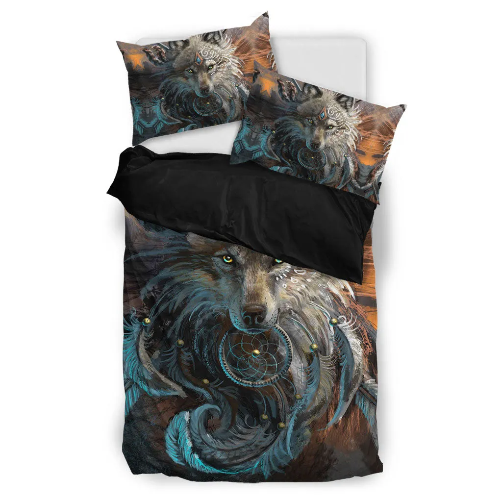 Native Wolf Face Bedding Set WCS