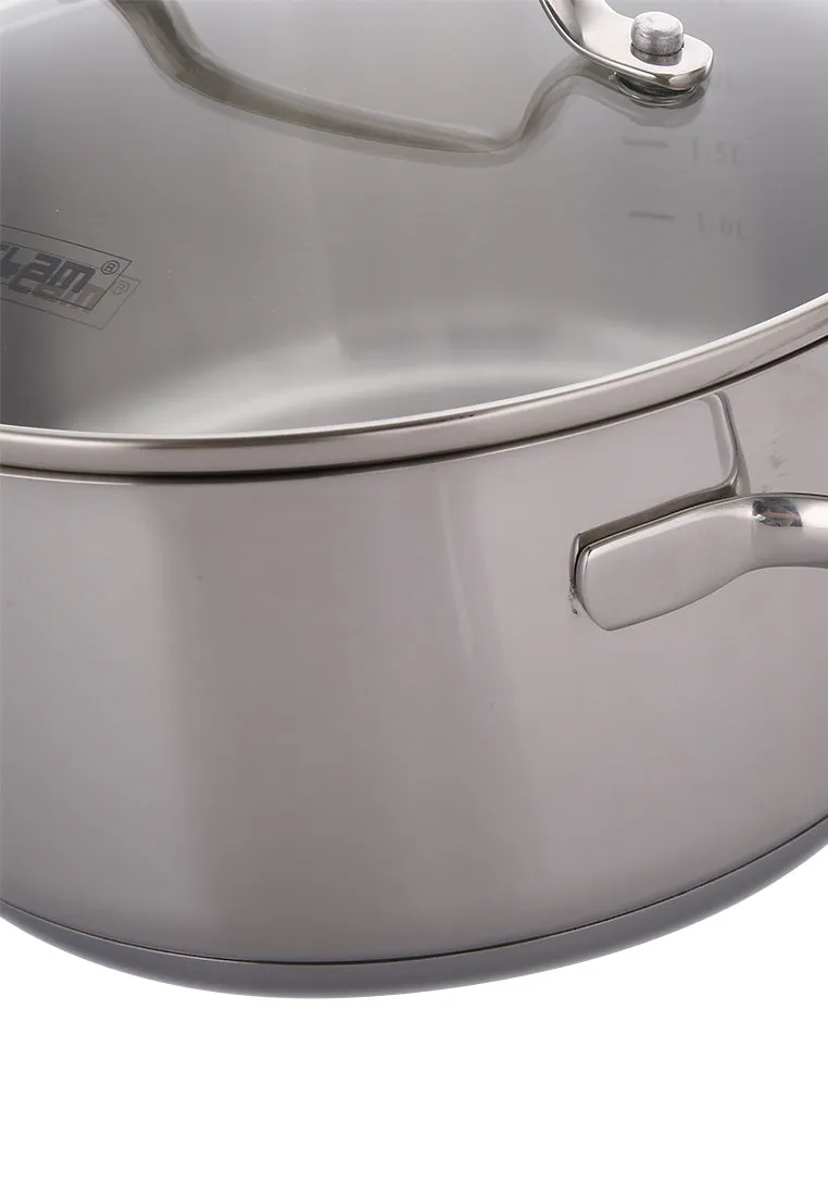 Neoflam Stainless Steel Casserole with Glass Lid