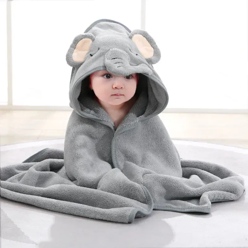 New 2024 Toddler Baby Hooded Towels Newborn Kids Bathrobe Super Soft Bath Towel Blanket Warm Sleeping Swaddle Wrap