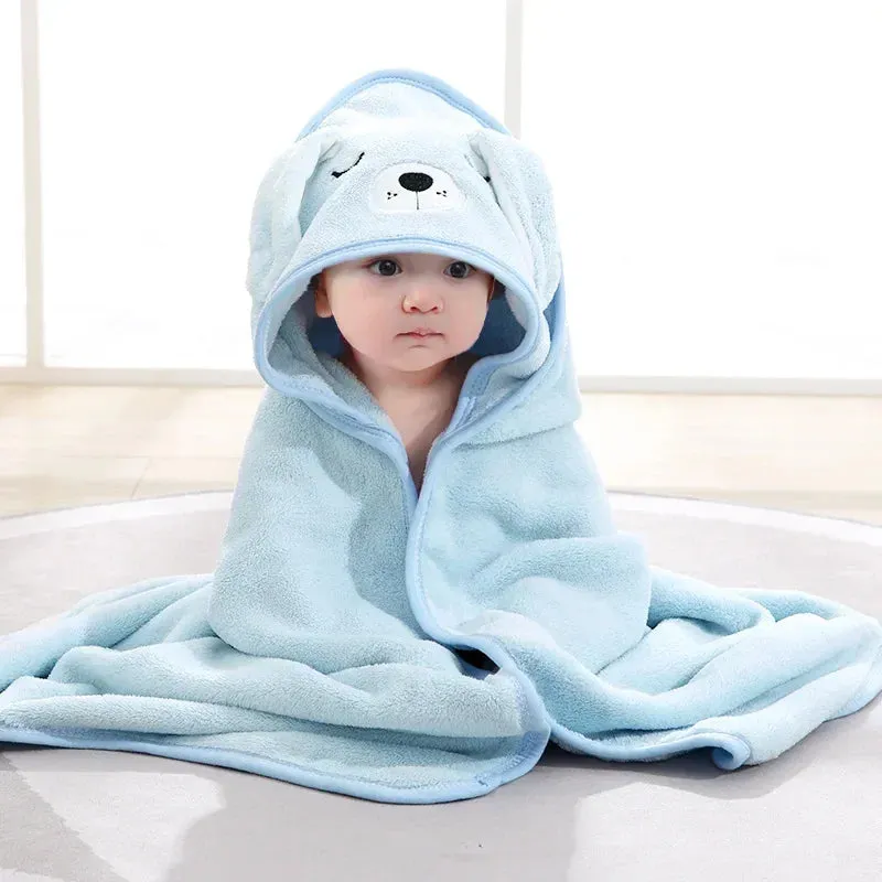 New 2024 Toddler Baby Hooded Towels Newborn Kids Bathrobe Super Soft Bath Towel Blanket Warm Sleeping Swaddle Wrap