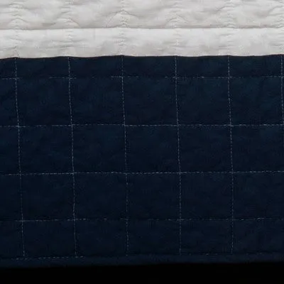 New - Twin 2pc New Berlin Stripe Quilt & Sham Set Navy - Lush Décor