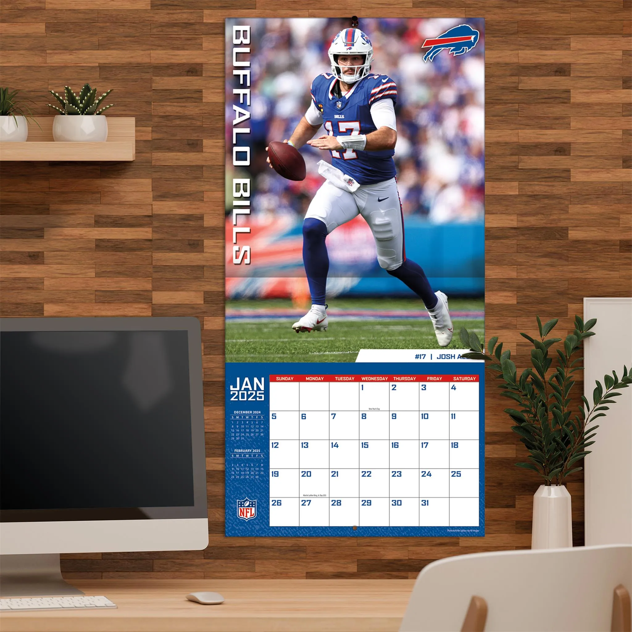 NFL Buffalo Bills Wall 2025 Calendar