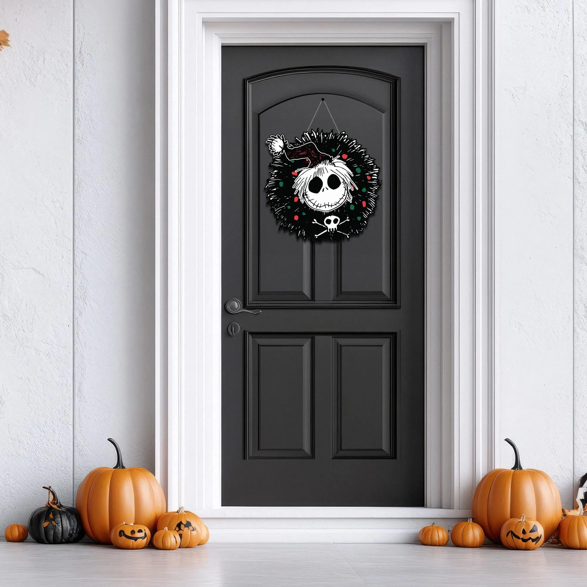 Nightmare Before Christmas Jack Wreath Hanging MDF Wall Art