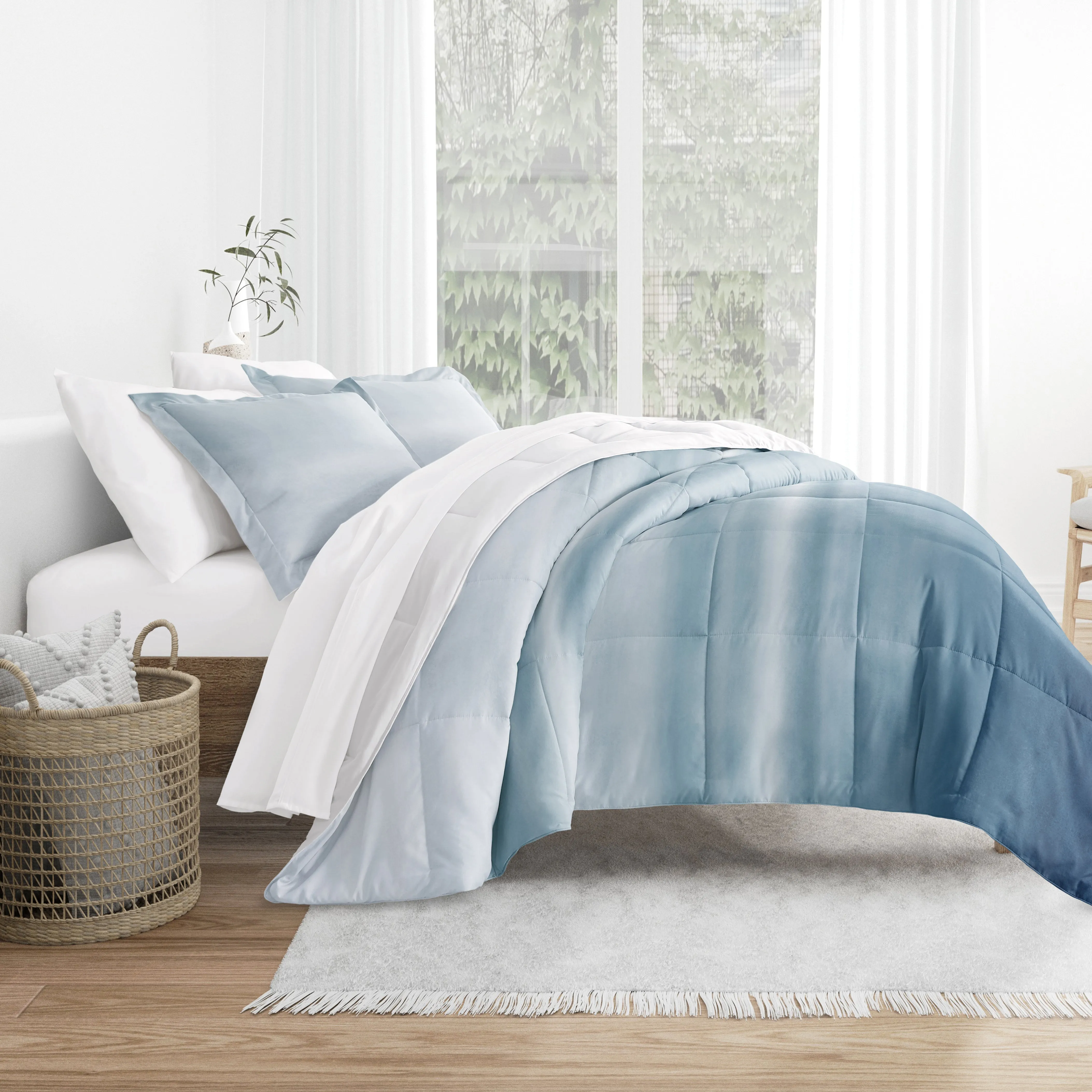 Ocean Waves Reversible Down-Alternative Comforter Set