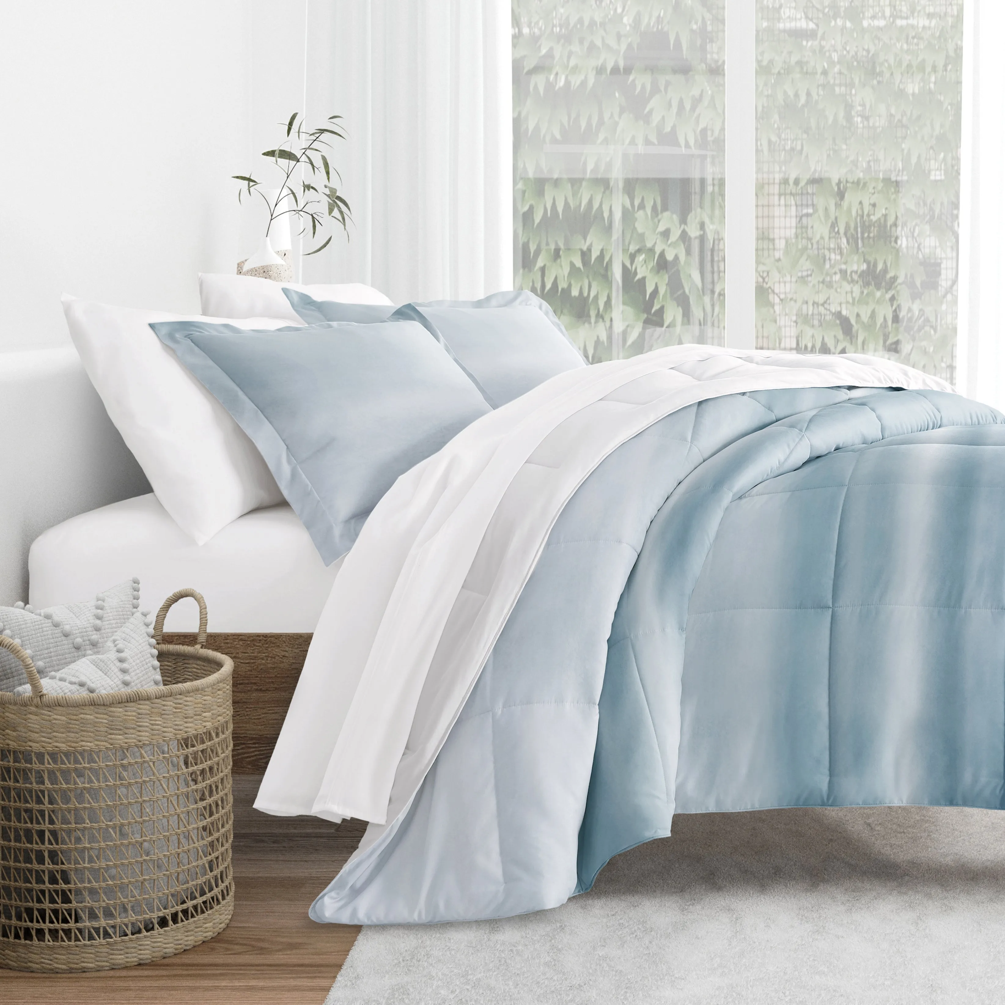 Ocean Waves Reversible Down-Alternative Comforter Set