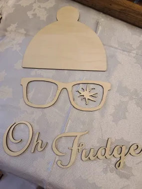 Oh Fudge Beenie Door Hanger Unpainted