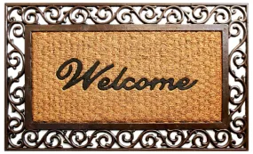 OnlyMat Welcome Cast Iron Design Rubber Coir Doormat