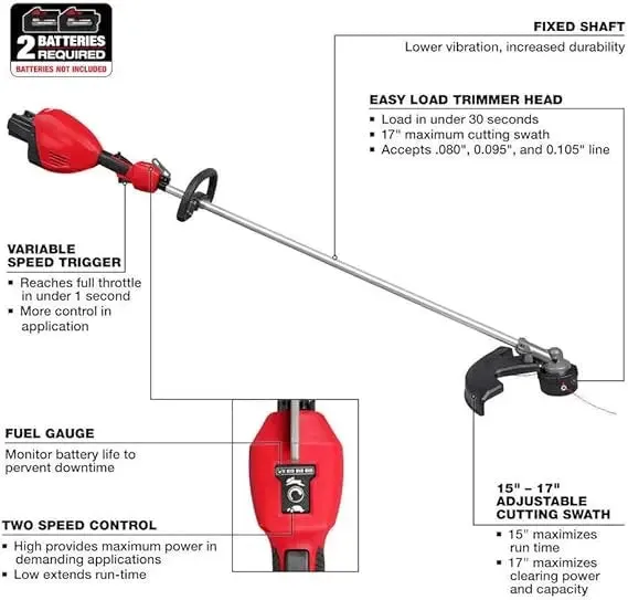 Open Box -  Milwaukee M18 FUEL 18V Brushless Cordless 17 in. Dual Battery Straight Shaft String Trimmer (Tool-Only)