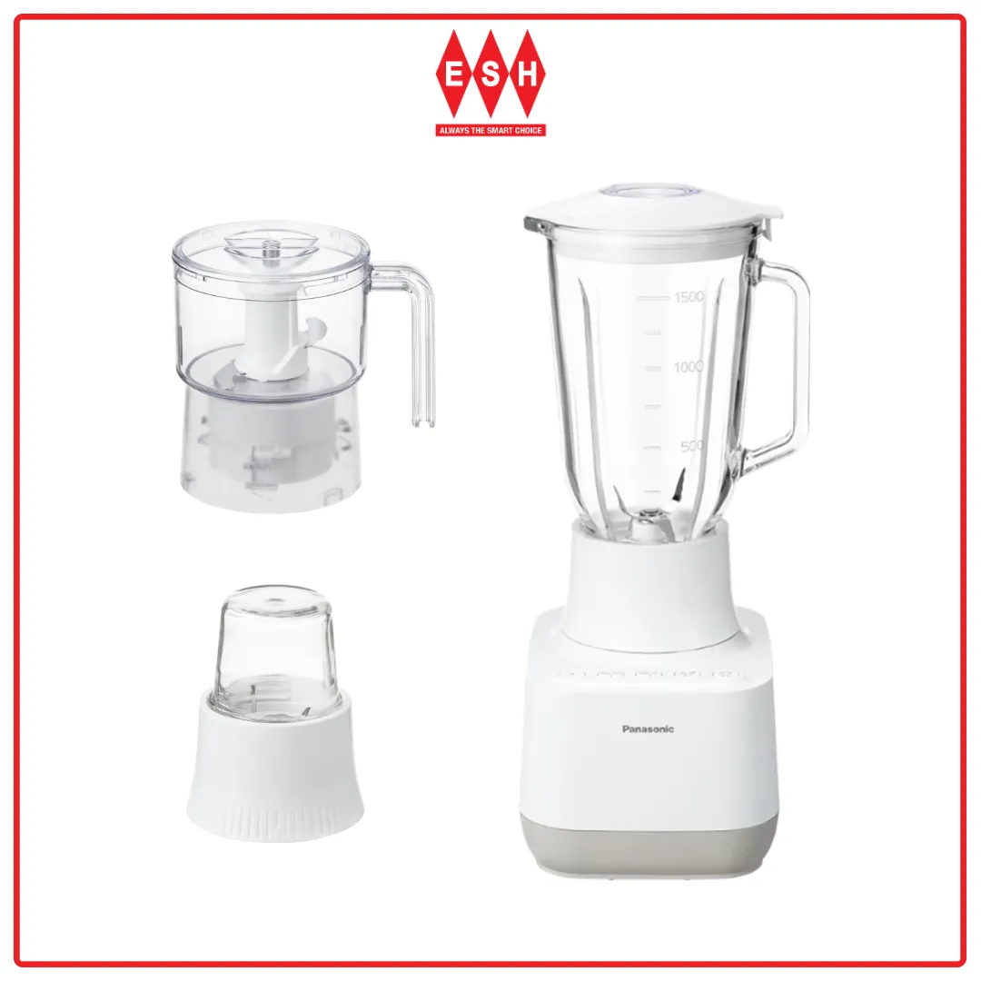 Panasonic MX-MG53C1CSK 1.5L Glass Jug Blender with Chopper & Glass Mill