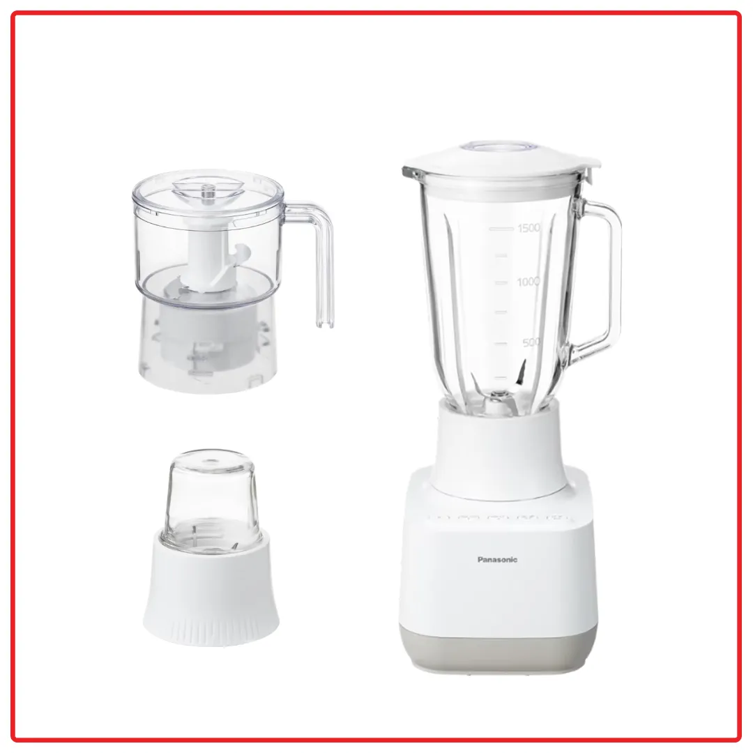 Panasonic MX-MG53C1CSK 1.5L Glass Jug Blender with Chopper & Glass Mill