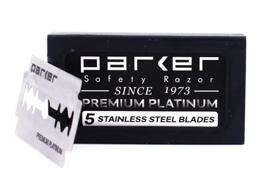 Parker Double Edge Safety Razor Blades -  5 DE Blade Pack