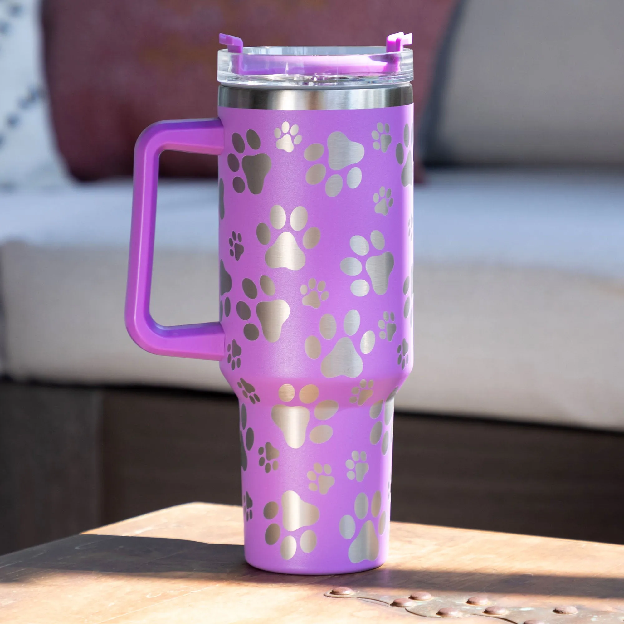 Paw Print Vacuum Sealed Stainless Steel Tumbler - 40 oz