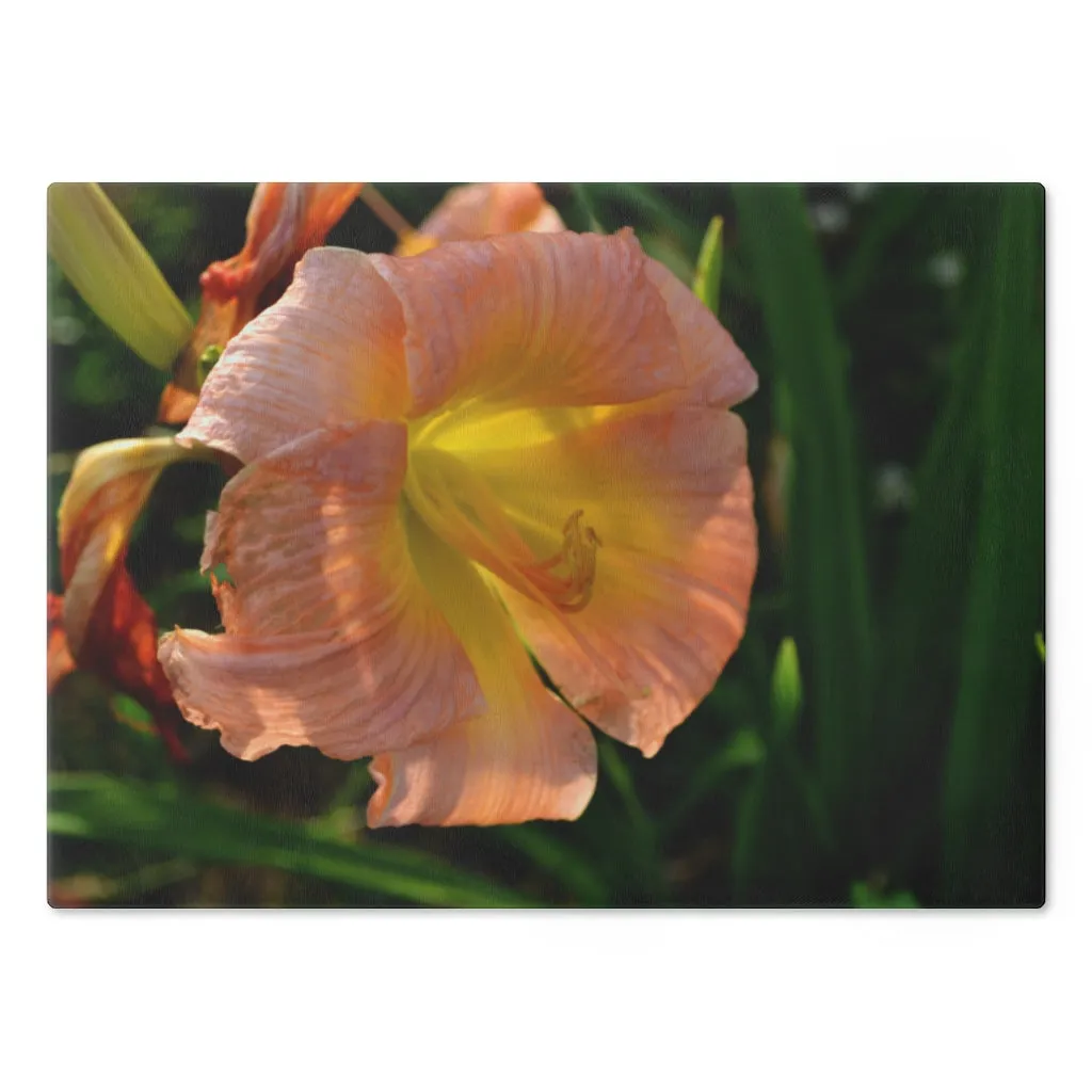 Peach and Yellow Flower Cutting Board