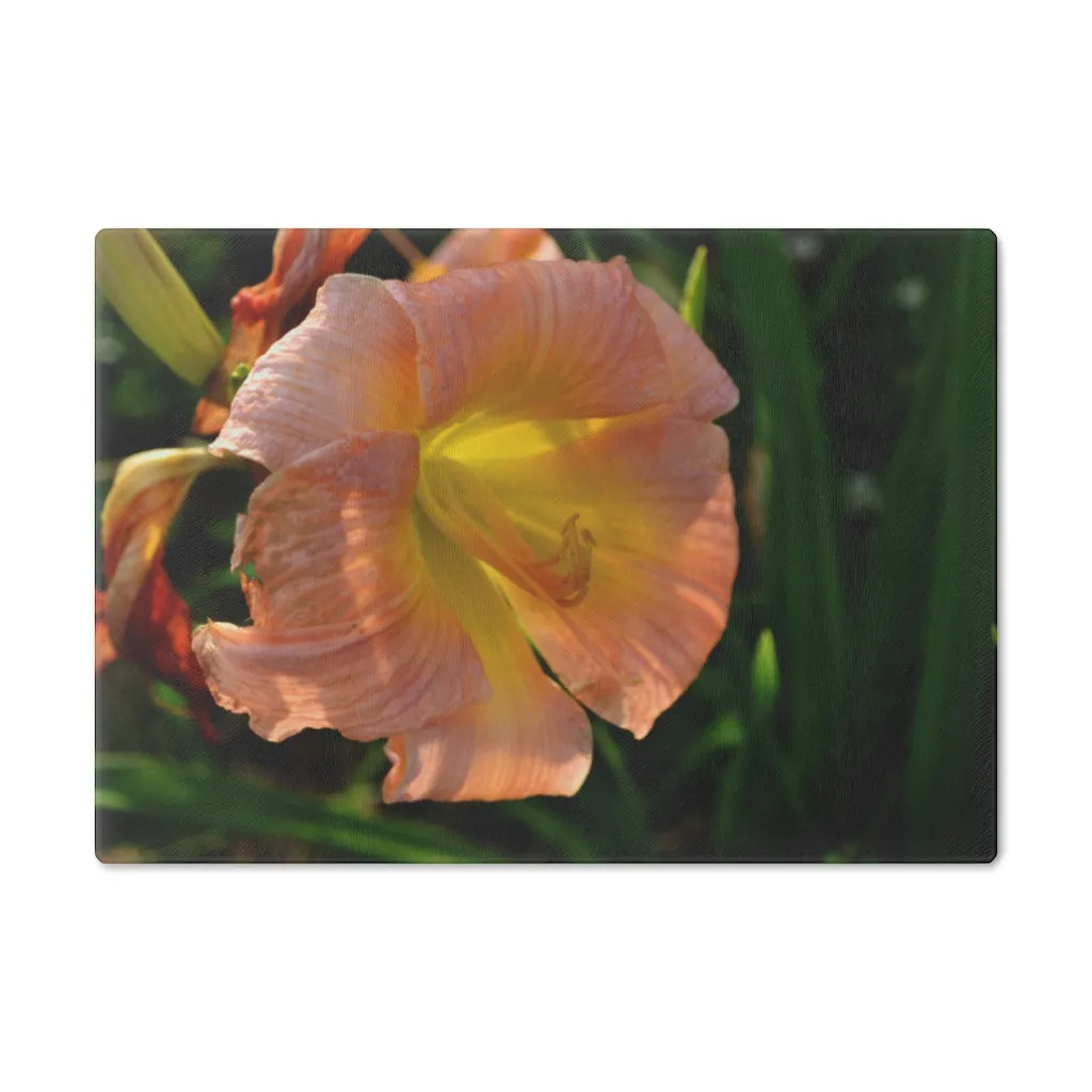 Peach and Yellow Flower Cutting Board