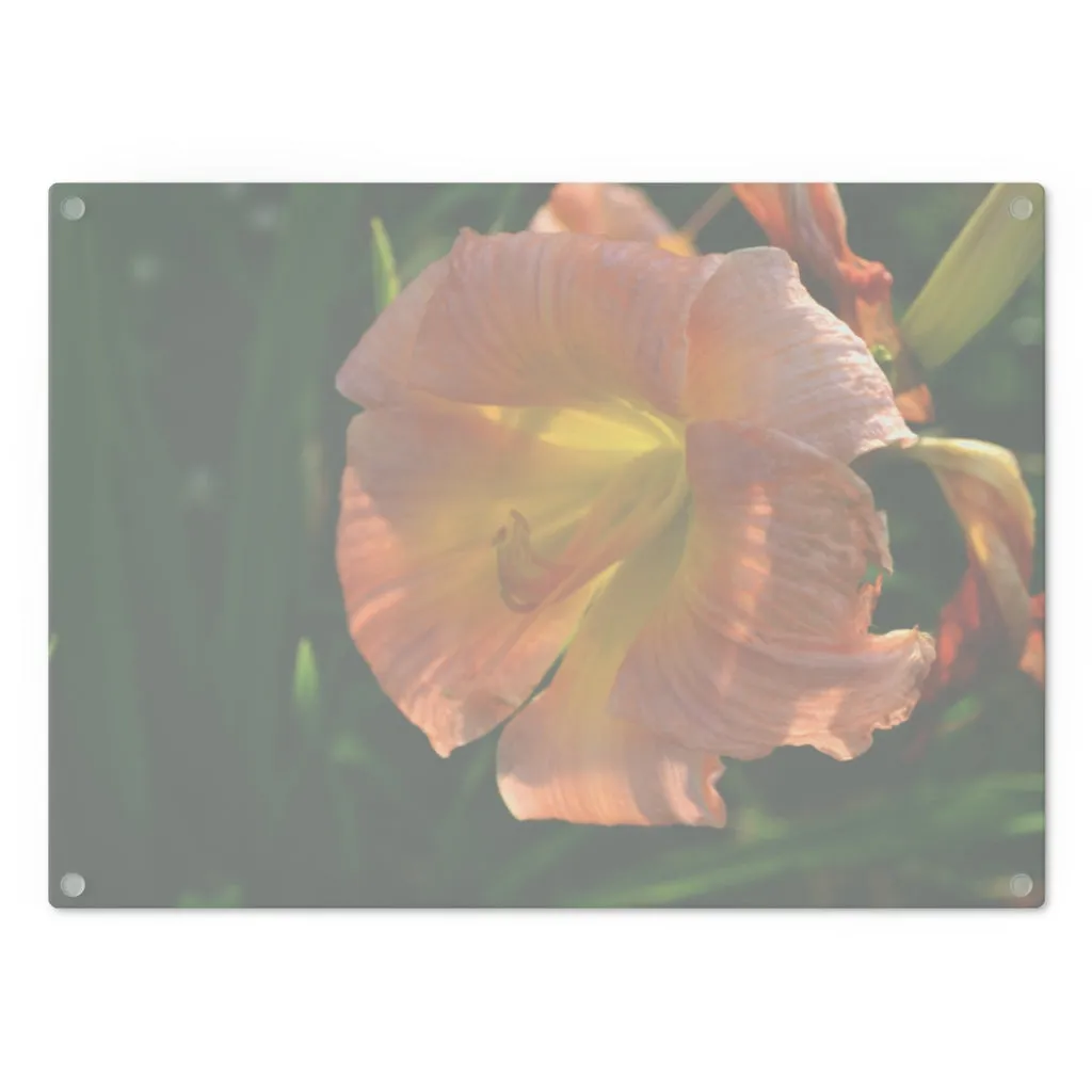 Peach and Yellow Flower Cutting Board