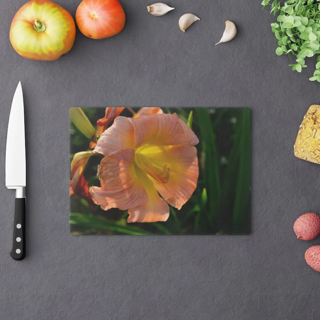 Peach and Yellow Flower Cutting Board