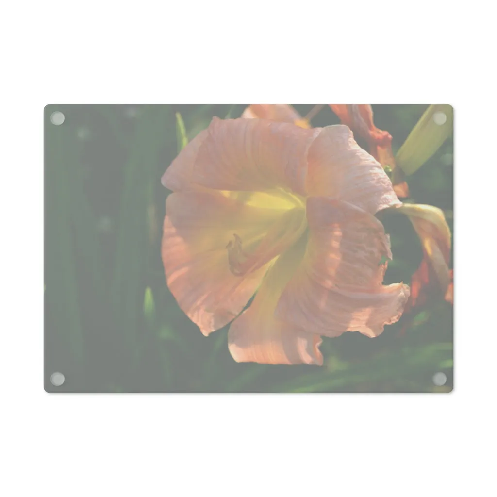 Peach and Yellow Flower Cutting Board