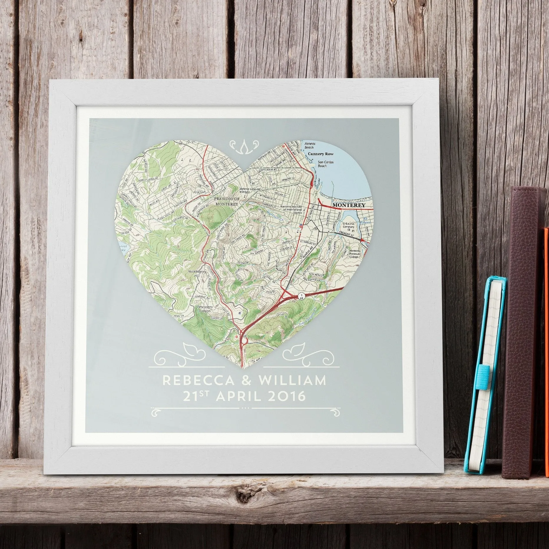 Personalized Framed Heart US Map