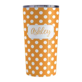 Personalized Orange Polka Dot Tumbler Cup