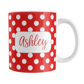 Personalized Red Polka Dot Mug