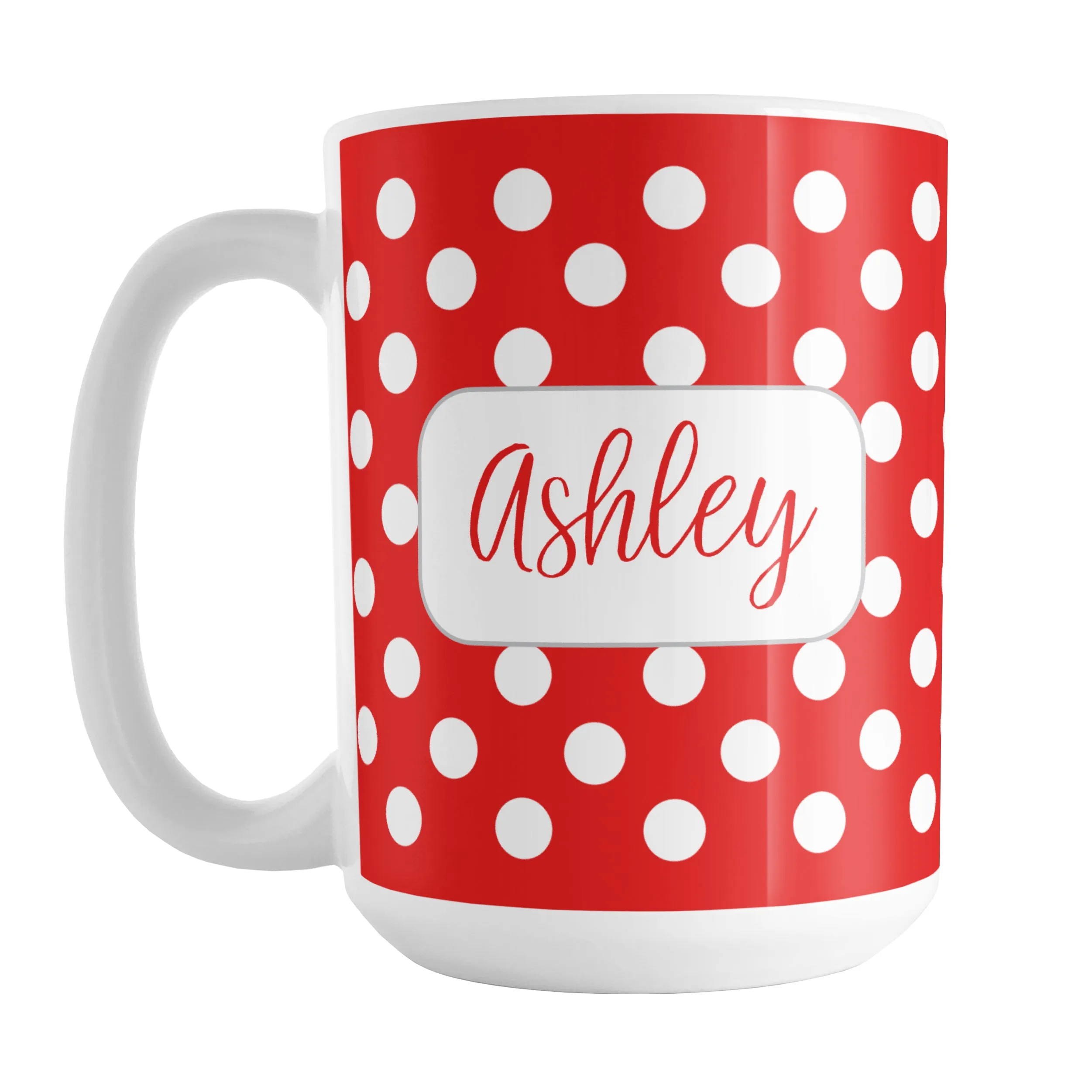 Personalized Red Polka Dot Mug