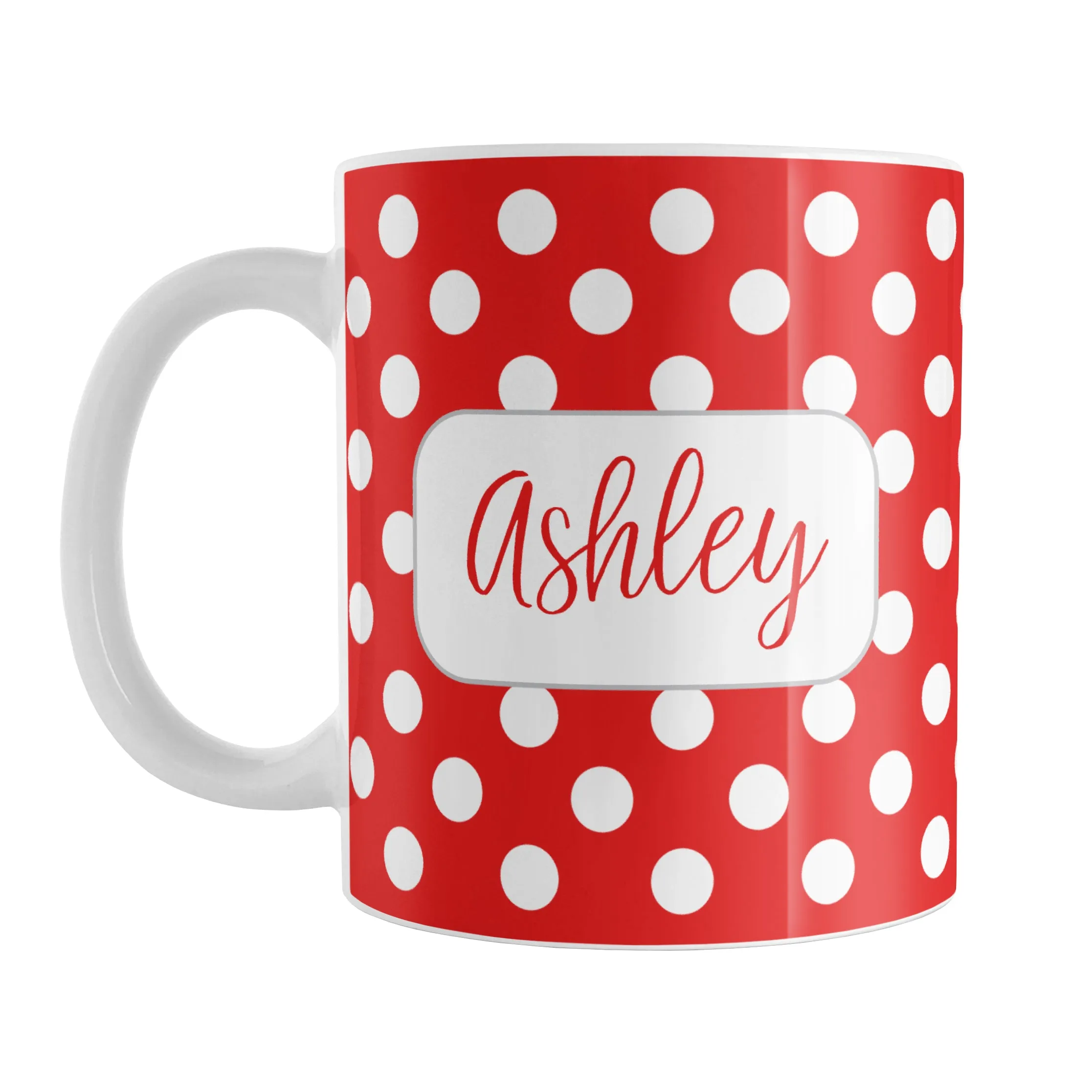 Personalized Red Polka Dot Mug