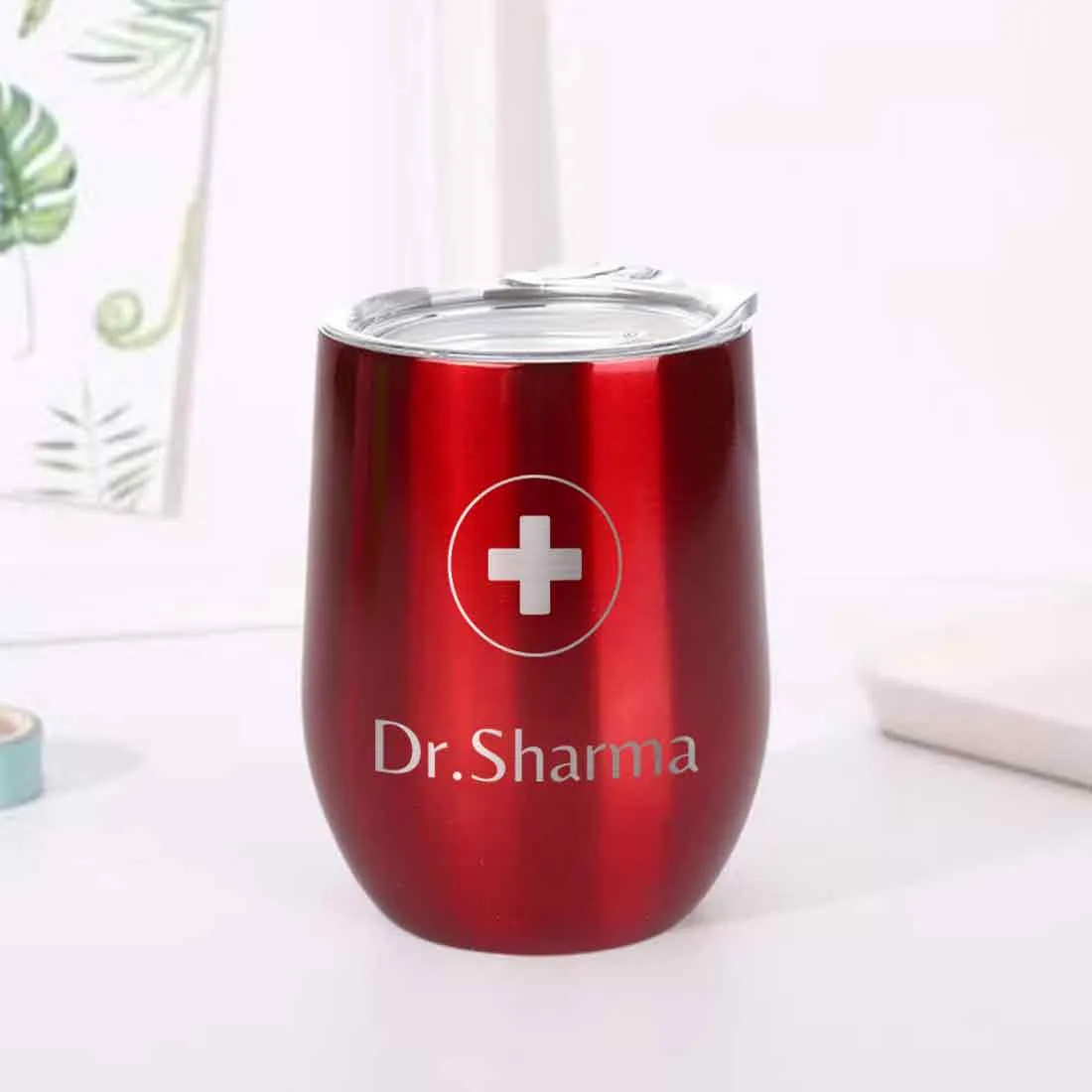 Personalized Stainless Steel Travel Coffee Flask Mug With Lid Gift for Doctor