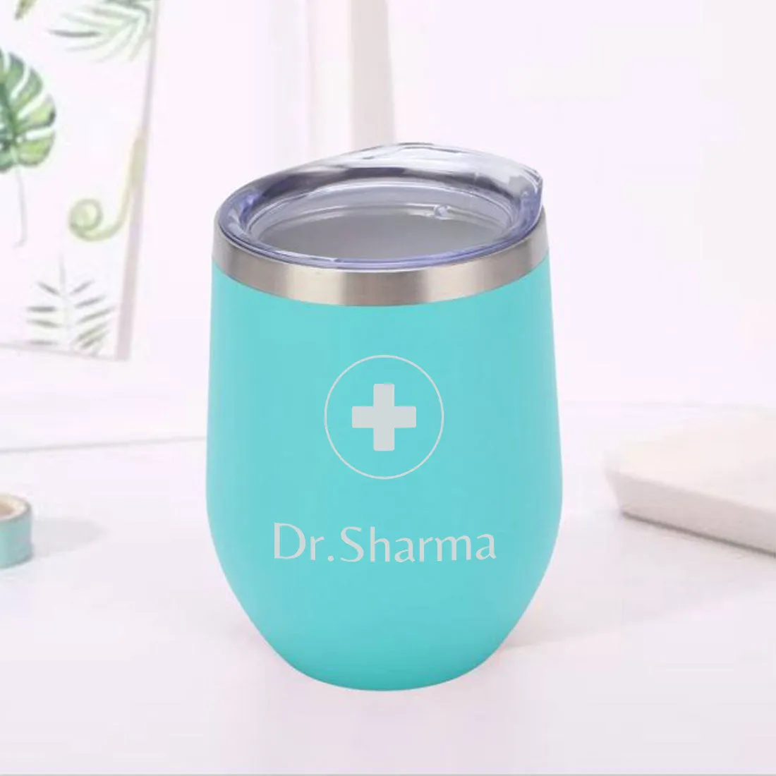 Personalized Stainless Steel Travel Coffee Flask Mug With Lid Gift for Doctor