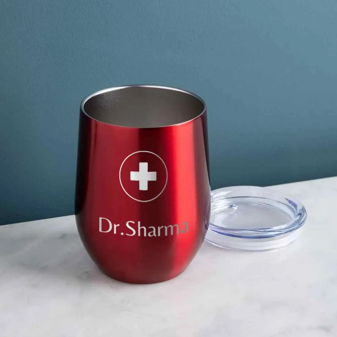 Personalized Stainless Steel Travel Coffee Flask Mug With Lid Gift for Doctor