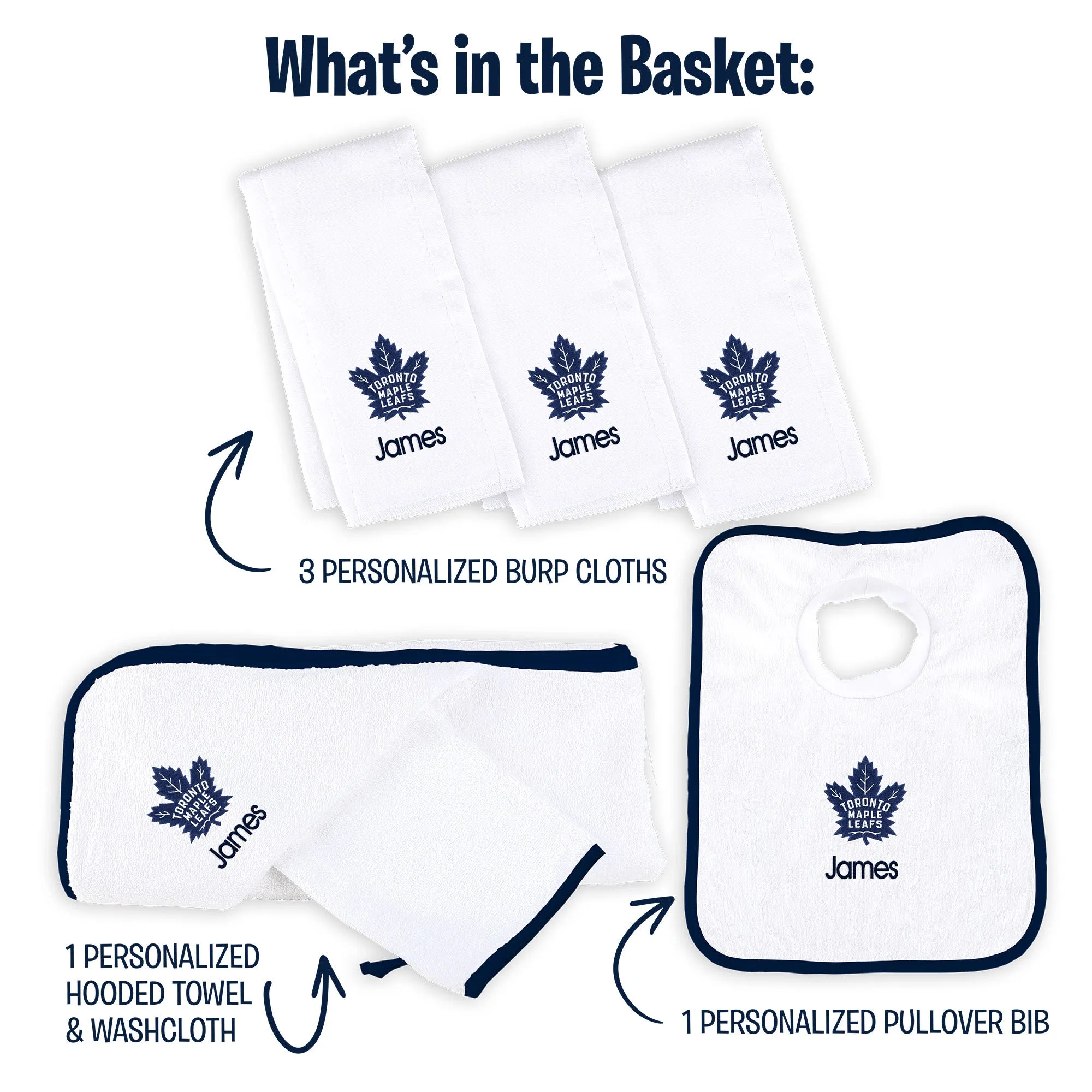 Personalized Toronto Maple Leafs Medium Basket - 6 Items