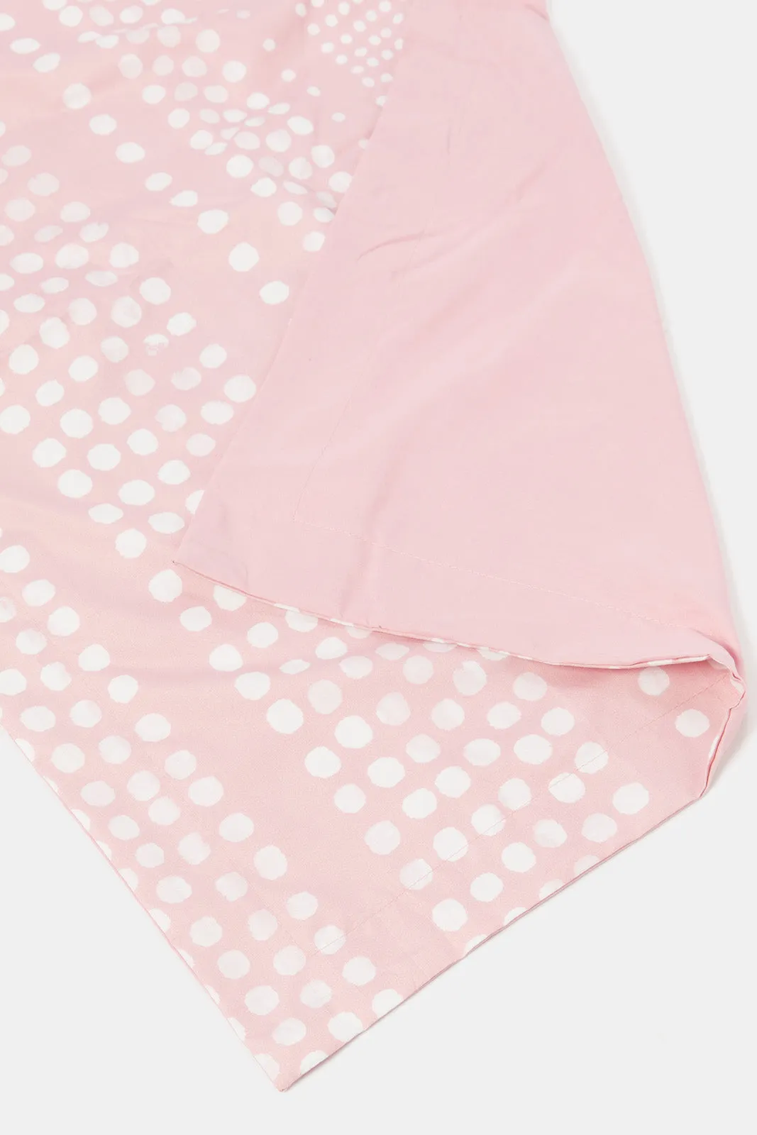 Pink Polka Dot Printed 3 Piece Comforter Set (Single Size)