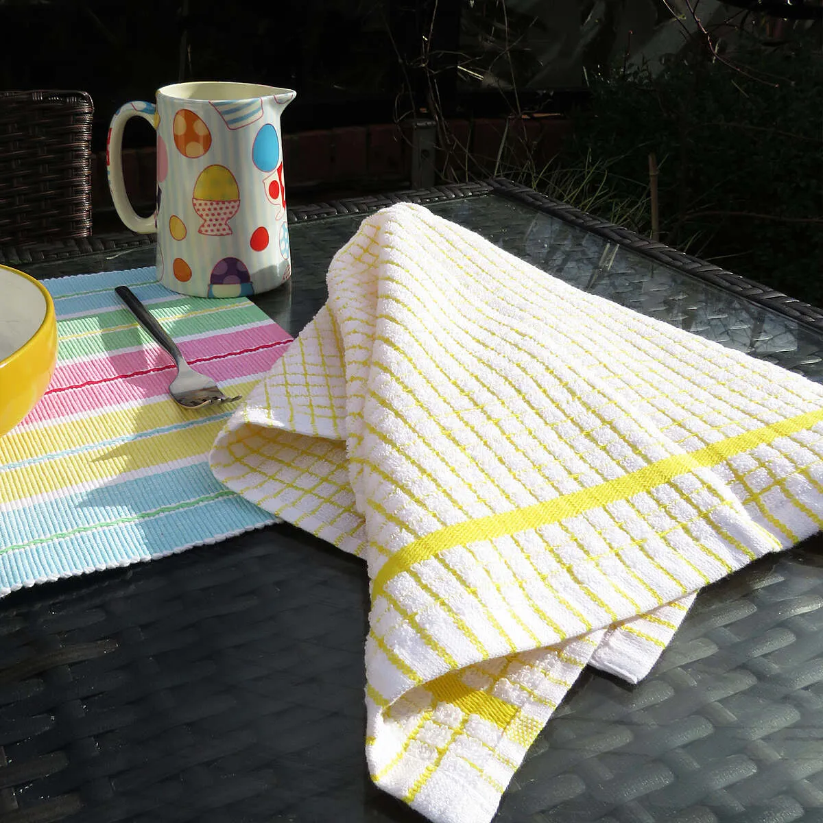 Poli-Dri Yellow Cotton Kitchen Tea Towel