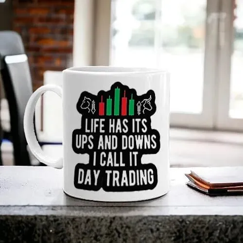 Printed White Ceramic Coffee Mug for Trader Friend