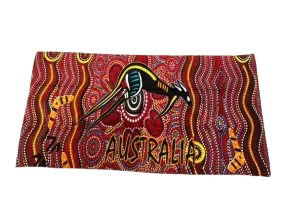 Red Aboriginal Art Beach Towel