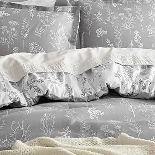 Reversible Floral Print Comforter Set