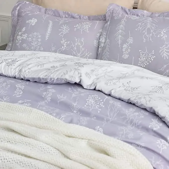 Reversible Floral Print Comforter Set