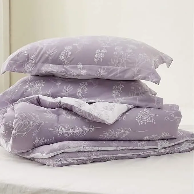 Reversible Floral Print Comforter Set